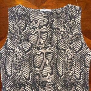 Zara | Basic Tank Top | Large | Snakeskin Print Sleeveless Gray‎